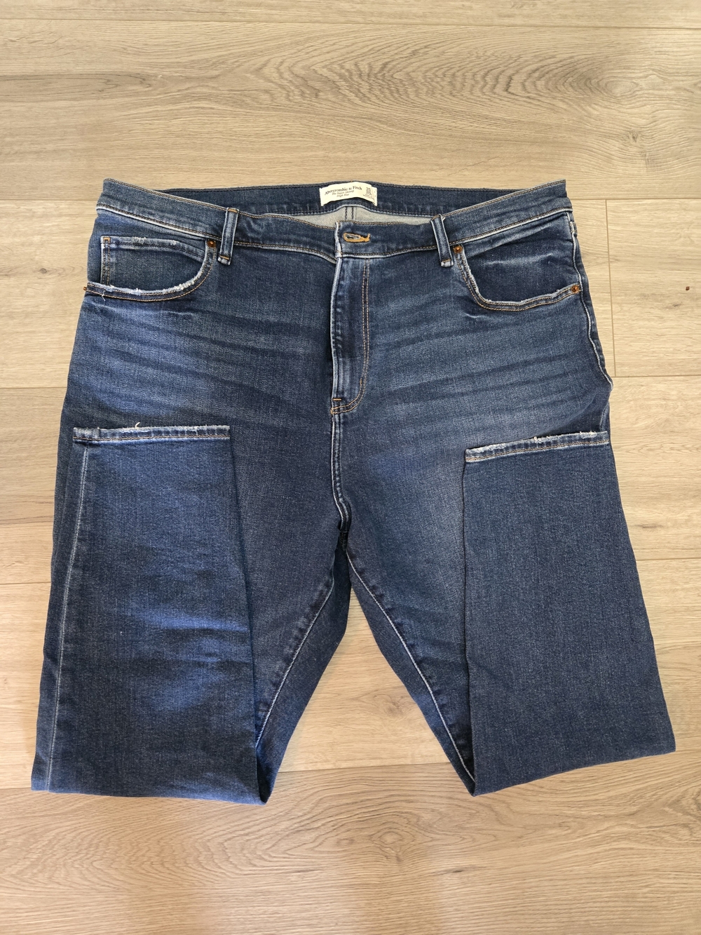 Abercrombie & Fitch Women's Blue Jeans - Super Skinny High Rise